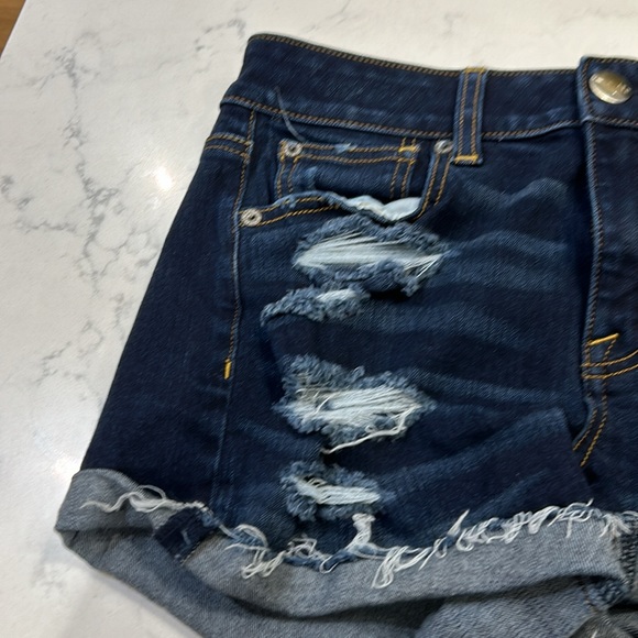 American Eagle Hi-Rise Shortie 360 Super Stretch Ripped 2 - Picture 6 of 8